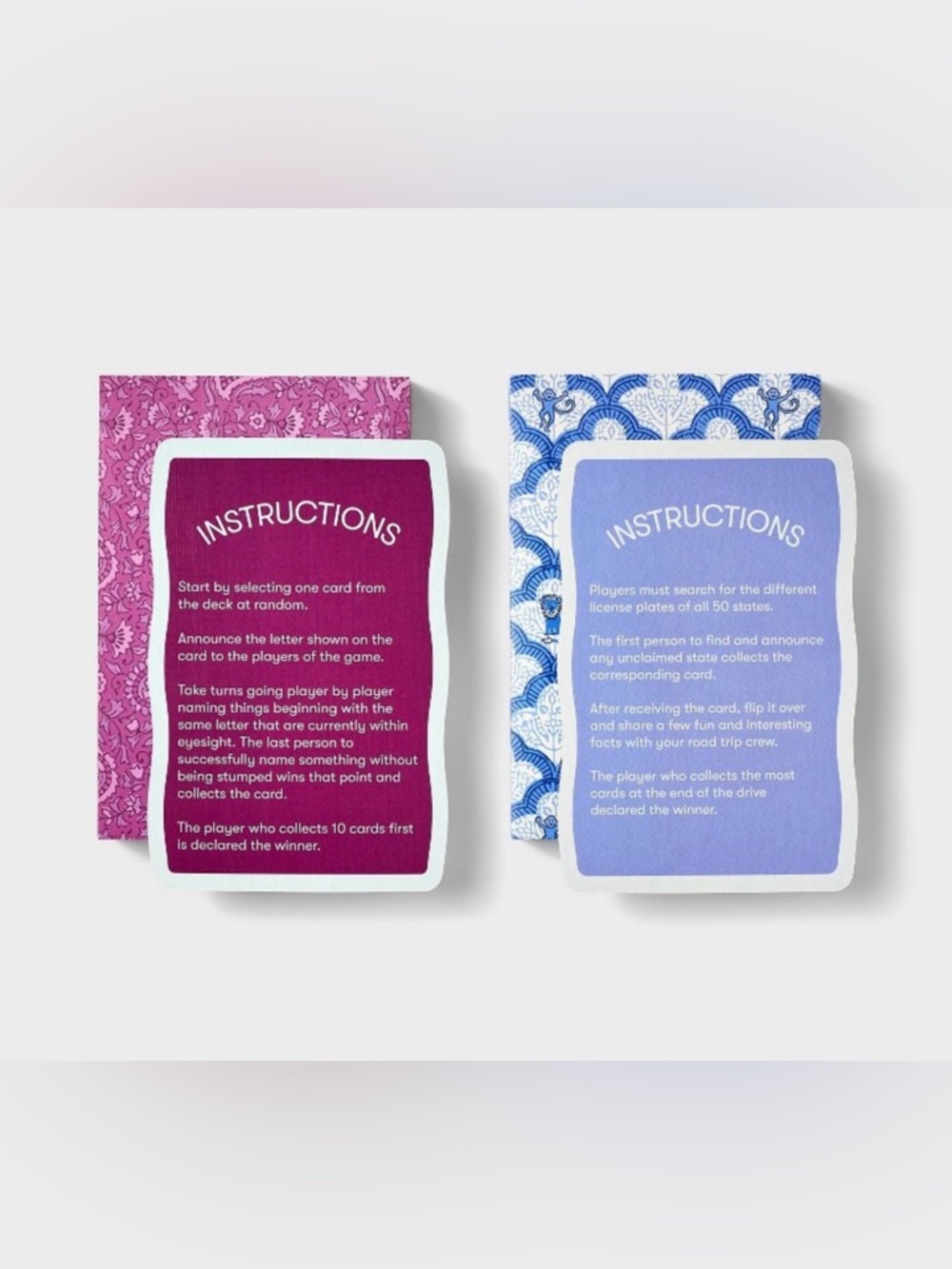 Roller Rabbit 2pc Card Game Set - Pink & Light Blue Paisley - Picture 4 of 5